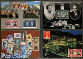 4 postcards with stamp pictures