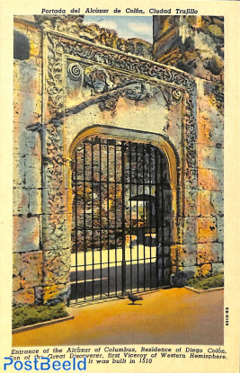 Postcard 9c, Entrance of the Alcazar of Columbus