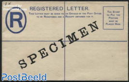 Registered envelope TWO PENCE, SPECIMEN