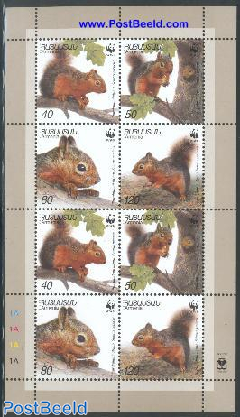 WWF, Squirrels minisheet