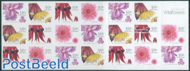 Wild flowers booklet with 20 stamps