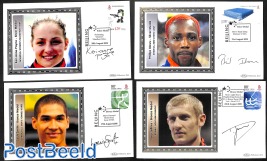 Olympic winners, 4 covers with Autographs