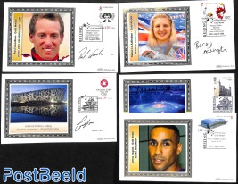Olympic winners, 5 covers of which 3 with Autographs