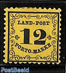 Porto Marke 12kr, Stamp out of set