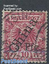 Kiautschou, Overprint 1v, violet stripe, used, signed