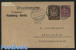 Postcard 25M+20M, sent by airmail