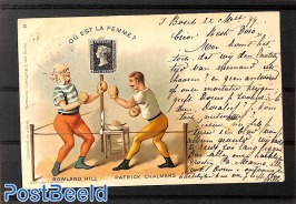Comic postcard with Penny Black pictured