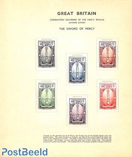 Privately printed coronation souvenirs 6v, The Sword of Mercy