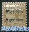 1pta, Morocco Agencies, Stamp out of set