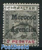2pta, Morocco Agencies, Stamp out of set