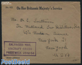 Salvaged mail after Aircraft Crash Prestwick 25-12-1954