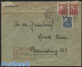 Registered letter from Tartu to Braunschweig