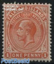 1p, Thick grey paper, Stamp out of set