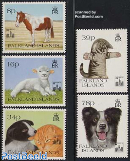 Domestic animals, Hong Kong 94 overprints 5v