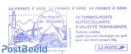 Portraits de Régions, Booklet 10x timbre rouge s-a