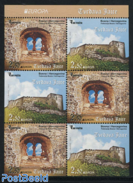 Europa, Castles 6v [++] (booklet pane)