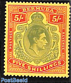 5sh red/green on bright yellow, Stamp out of set