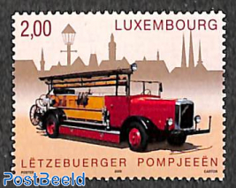 Fire engine, stamp out of set