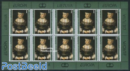 Europa, Cranach painting minisheet (with 10 stamps