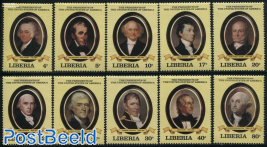 US presidents 10v (1789-1845)