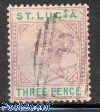 3p, Plate II, Stamp out of set