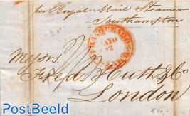 Folding letter to London (by Royal Mail Steamer Southampton)