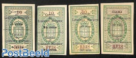 Lourenço Marques, Overprints on Revenue stamps 4 pairs