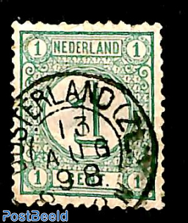 Kleinrond OOSTERLAND (ZL) on NVPH No. 31, damaged stamp