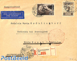Registered airmail letter from PEMATANGSIANTAR to Germany