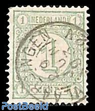 1c, Perf. 12.5, Hor. lined paper, Stamp out of set