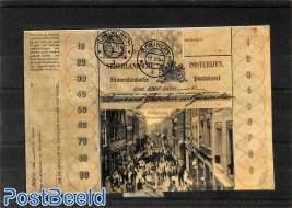 Unused postcard Hoogstraat Gorinchem with stamps pictured