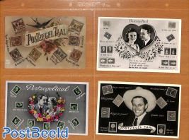 4 postcards 'Postzegeltaal', Stamp language