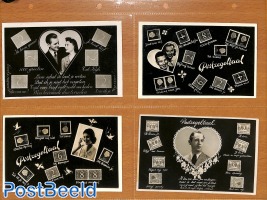 4 postcards 'Postzegeltaal', Stamp language