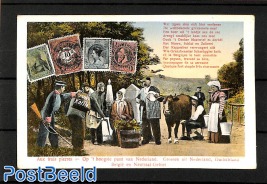 Postcard Vierlandenpunt with stamp pictured Germany, Netherlands, Belgium, Moresnet