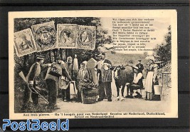 Postcard Vierlandenpunt with stamp pictured Germany, Netherlands, Belgium, Moresnet