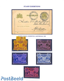 Postblad + promotional seals 1909 exhibition