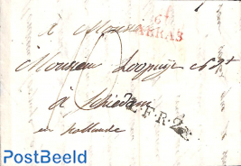 Folding letter to miss Lopuijt in Schiedam