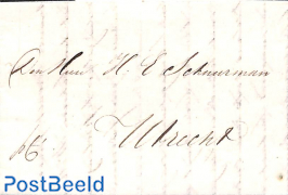 Folding letter from Dordrecht (see mark) to Utrecht