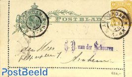 'Postblad from Amsterdam to Arnhem, see both postmark.s Drukwerkzegel 2 cent