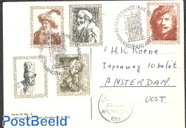 Card with special cancellation Rembrandthuis on first day of issue