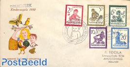 Child welfare 5v, FDC, open flap, stamped address