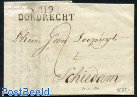 Folding letter from Dordrecht to Schiedam