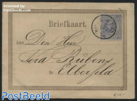 Postcard II, sent from Harlingen to Elberfeld with 5c stamp