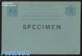 Reply Paid Postcard, 5/5c SPECIMEN