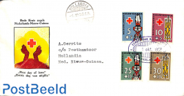 Red cross 4v FDC with typed address