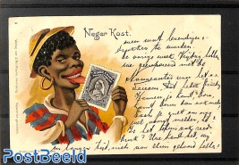 Comic postcard with Niger stamp pictured