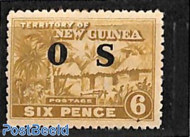 6d O.S., olivebrown, Stamp out of set