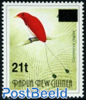 Overprint 21t (fat) on 45t, year 1993