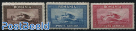 Airmail stamps 3v, WM Horizontal