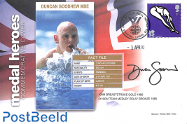 Duncan Goodhew MBE, medal winner, Special cover